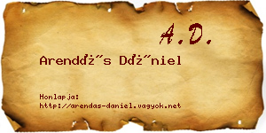 Arendás Dániel névjegykártya